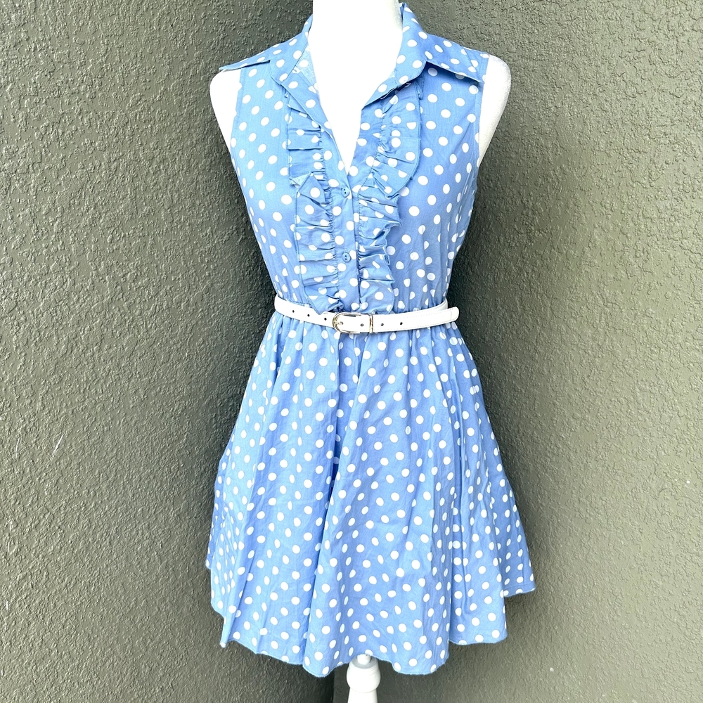 Bailey Blue Buttoned Tie Front Mini Dress